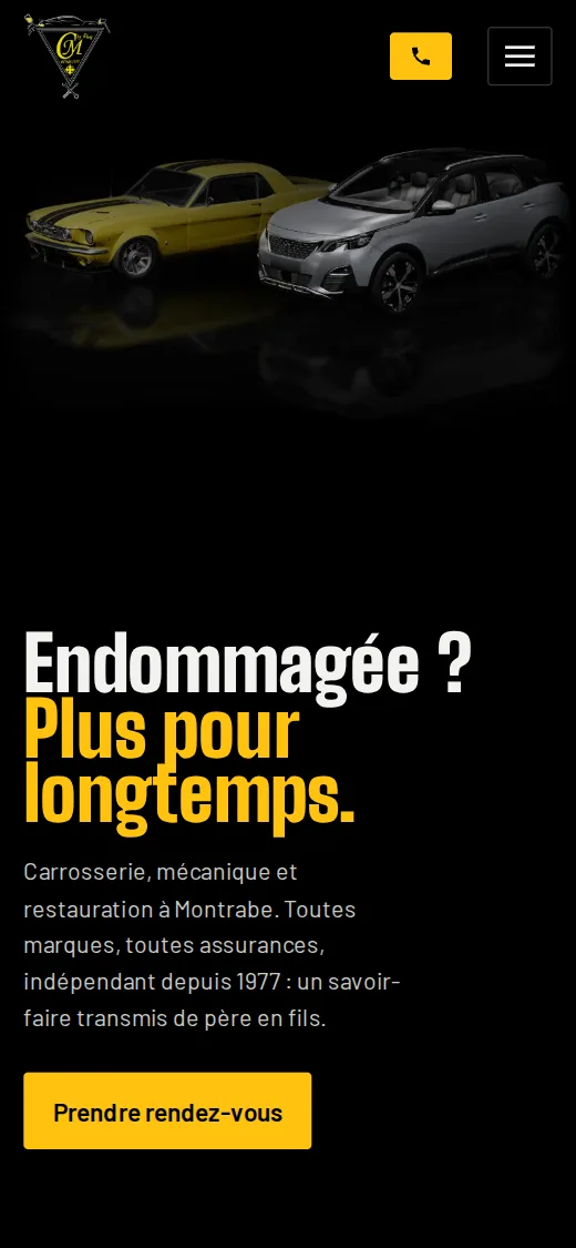 Le même site sur téléphone